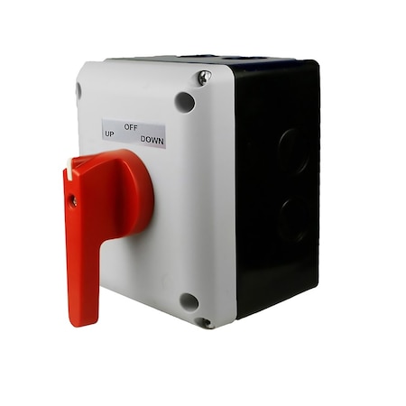 Automation Systems Interconnect 20A, 2HP, Single Phase, Boat Lift Switch or Motor Reversing Switch-Front Mount Red Handle Momentary P0202500S-EFRKIT